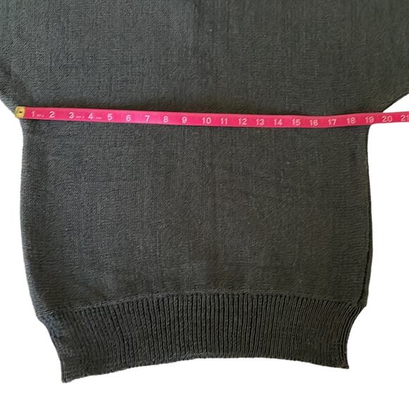 Eddie Dassin 80s Black Knit Animal Print Stud Appliqué Sweater Shoulder Pads M - Picture 9 of 10